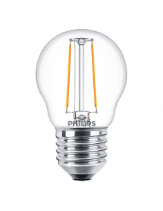 Bombilla LED esferica G45 con rosca E27 de Filamento 2W - 25W Philips | LeonLeds 2