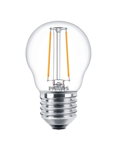 Ampoule LED Sphérique G45 avec Filament E27 2W - 25W Philips | leonleds