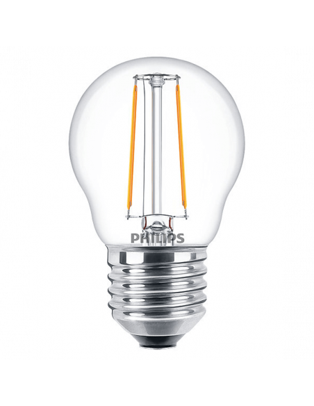 Bombilla LED esferica G45 con rosca E27 de Filamento 2W - 25W Philips | LeonLeds