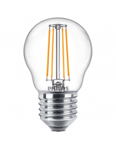Bombilla LED esferica G45 de filamento 4,3W - 40W 2700k Philips | LeonLeds 2