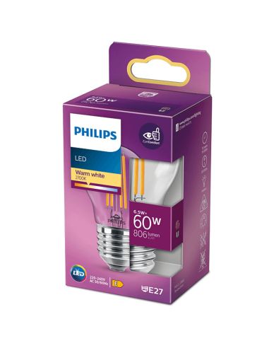Bombilla LED Esférica G45 con rosca E27 de Filamento 6,5W – 60W 2700K | LeonLeds