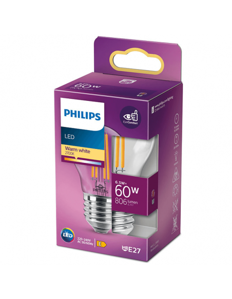 Lâmpada Esférica LED G45 com Rosca de Filamento E27 6,5W – 60W 2700K | leonleds