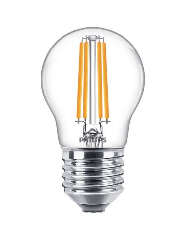 Bulbo Esférico LED G45 com Fio de Filamento E27 6,5W – 60W transparente | leonleds