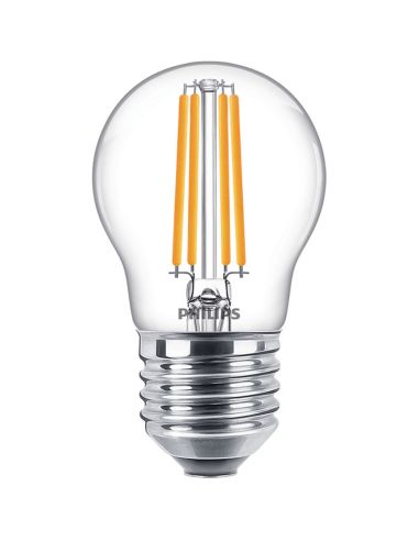 Bombilla LED Esférica G45 con rosca E27 de Filamento 6,5W – 60W transparente | LeonLeds
