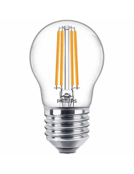 Bombilla LED Esférica G45 con rosca E27 de Filamento 6,5W – 60W transparente | LeonLeds