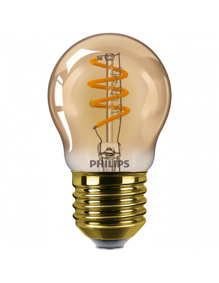 Lâmpada LED G45 regulável com Ouro E27 Estilo Vintage 2,6W - 15W Ouro Clássico Philips | leonleds