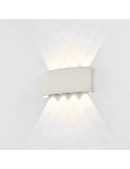 Candeeiro de parede LED exterior Arcs antracite ou branco 8W com luz bidireccional