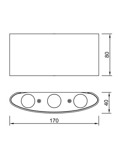 Candeeiro de parede LED exterior Arcs antracite ou branco 8W medições