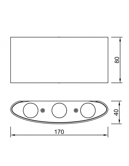 Aplique LED exterior Arcs antracita o blanco de 8W medidas