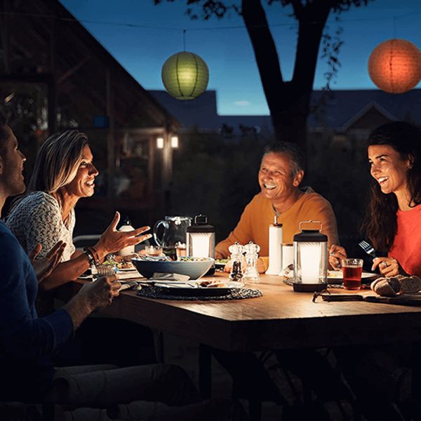 Candeeiro de mesa preto para exterior Cicero Philips 8719514443730 | leonleds