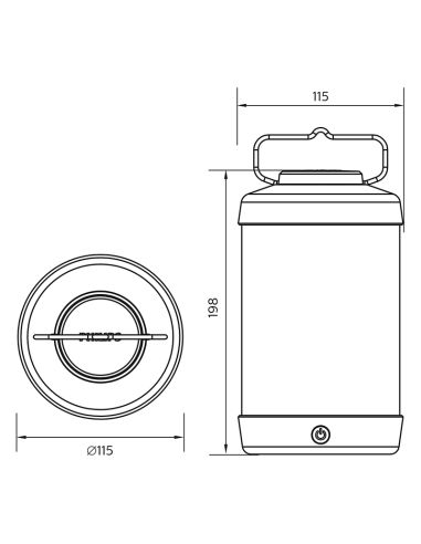Lámpara de mesa negra exterior Cicero