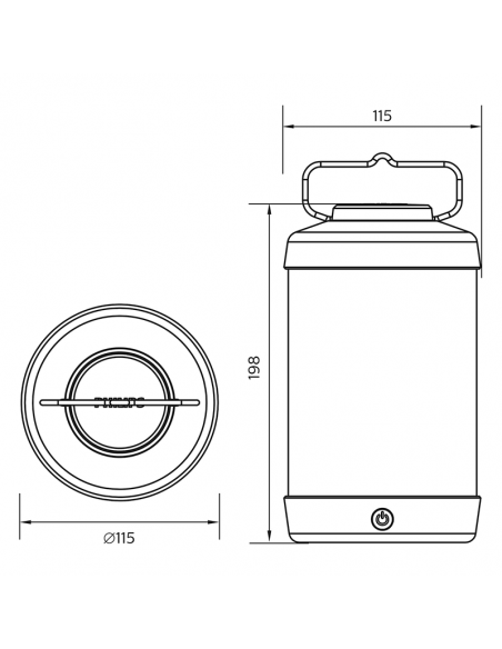 Lampe de table noire d'extérieur Cicero