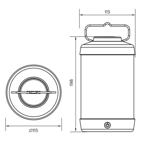 Candeeiro de mesa preto exterior Cicero