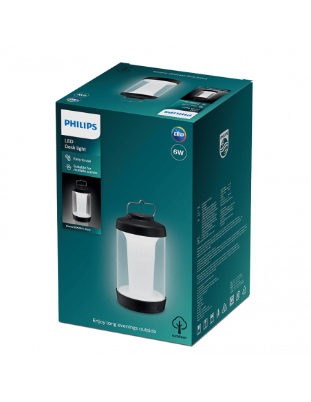 Lámpara de mesa negra exterior Cicero