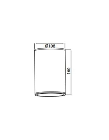 Plafonnier extérieur rond Volcano 10,8 cm gris foncé