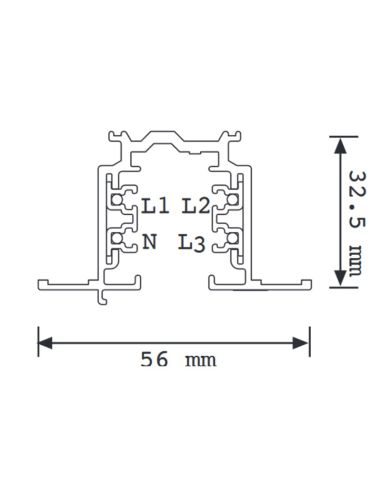 Mantra trifásico embutido branco ou preto 2M