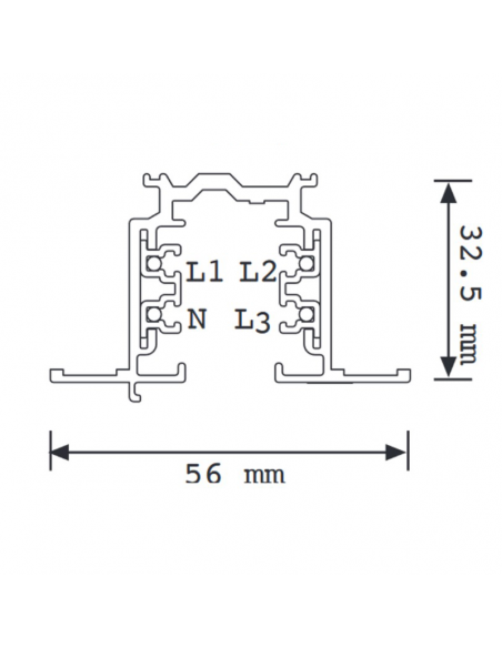 2M Blanc ou Noir Rail Triphasé Encastré Mantra