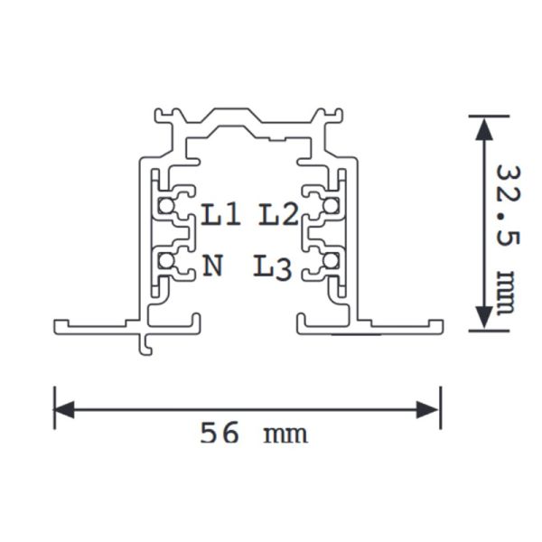 2M Blanc ou Noir Rail Triphasé Encastré Mantra