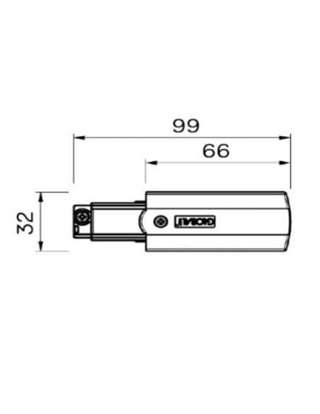 Extrémité d'alimentation à polarité droite Noir ou Blanc