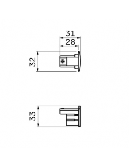 Tampa branca ou preta para trilhos trifásicos