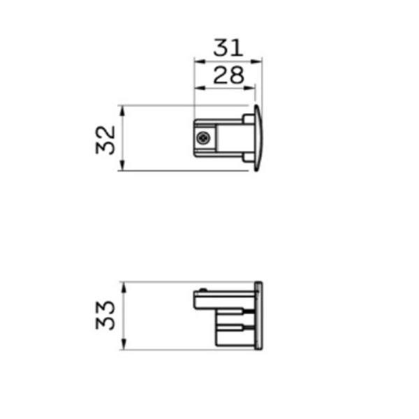 Embout blanc ou noir pour rails triphasés