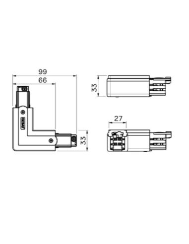 Connexion de l'alimentation dans les rails L T