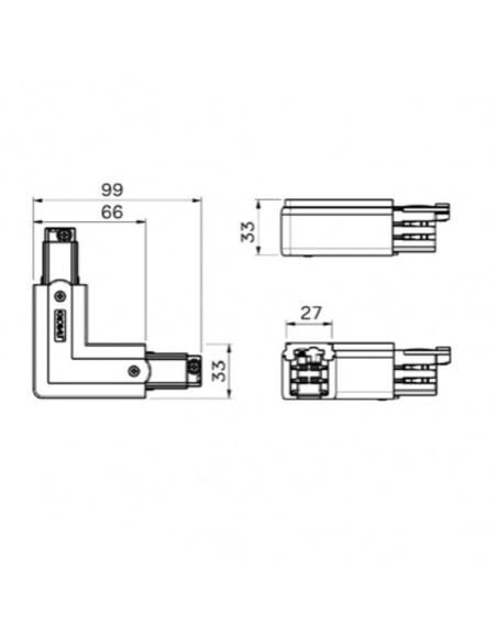 Connexion de l'alimentation dans les rails L T