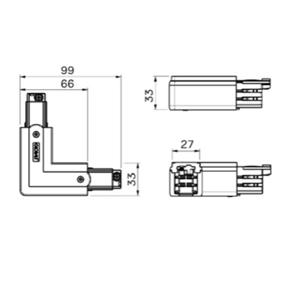 Connexion de l'alimentation dans les rails L T