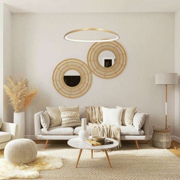 Candeeiro suspenso minimalista Gemini d61 ouro ambiente