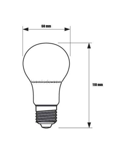 Dimensions Ampoule LED A60 Équivalent 40W - 4.5W Verre Opaque LED Classique E27 Philips | LeonLeds | Éclairage LeonLeds