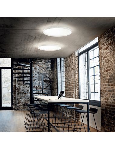 Plafón de techo LED Fly redondo blanco D60 ambiente