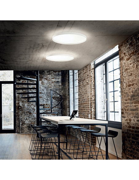 Plafón de techo LED Fly redondo blanco D60 ambiente