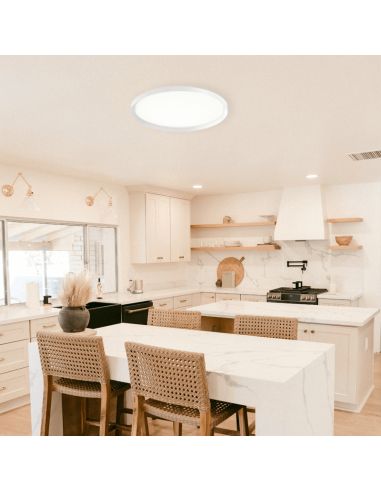 Grand plafonnier plat LED Fly 90cm ambiant