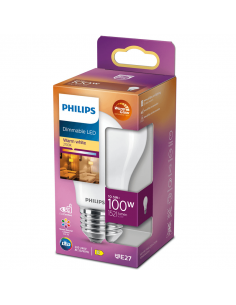 Bombilla LED E27 100W Regulable 100W - 10.5W Cristal Opaco LED Classic Dimmable 8719514324114 | LeonLeds