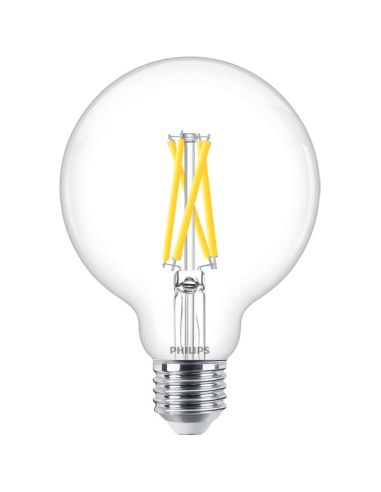 Bombilla LED Globo regulable E27 de filamento G95 5.9W - 60W 2.700K Philips | LeonLeds