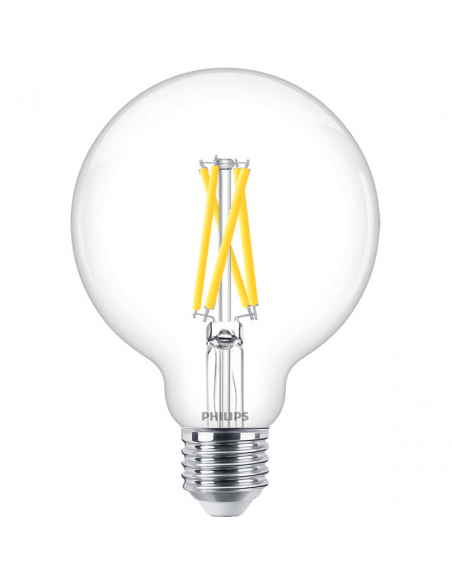 Bombilla LED Globo regulable E27 de filamento G95 5.9W - 60W 2.700K Philips | LeonLeds