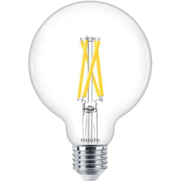 Bombilla LED Globo regulable E27 de filamento G95 5.9W - 60W 2.700K Philips | LeonLeds
