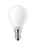 Bombilla esférica E14 formato P45 cristal opaco LED 6.5W - 60W Philips | LeonLeds
