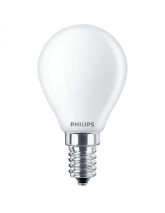 Bombilla esférica E14 formato P45 cristal opaco LED 6.5W - 60W 8718699762292 Philips | LeonLeds 2