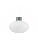 Luminária suspensa Clio para exterior com estrutura em alumínio branco antracite