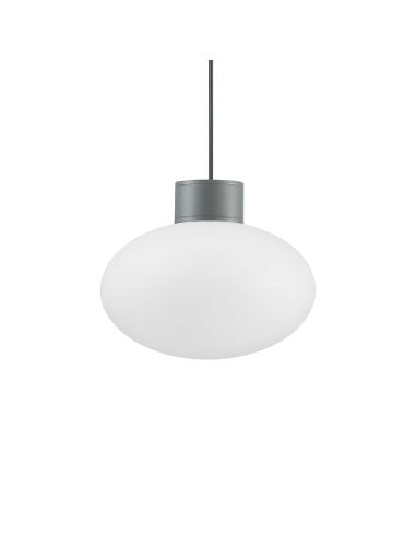Lámpara colgante exterior Clio con armazón de aluminio blanco antracita