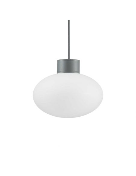 Lámpara colgante exterior Clio con armazón de aluminio blanco antracita