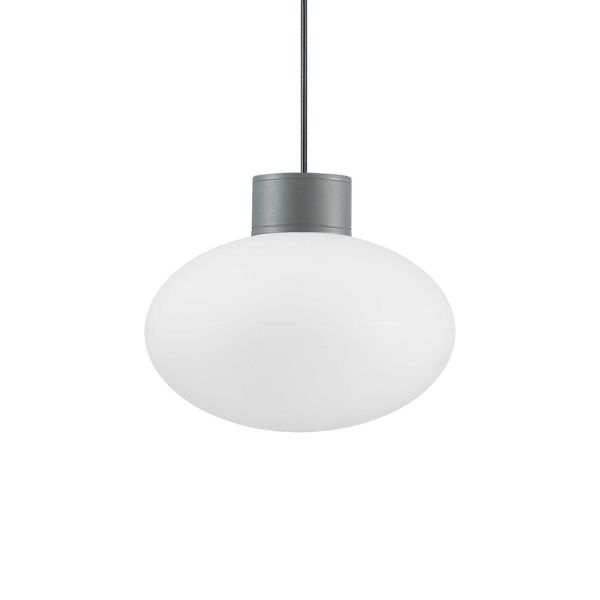 Lámpara colgante exterior Clio con armazón de aluminio blanco antracita