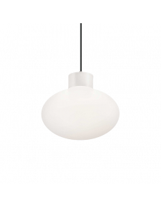 Lámpara colgante exterior Clio con armazón de aluminio blanco