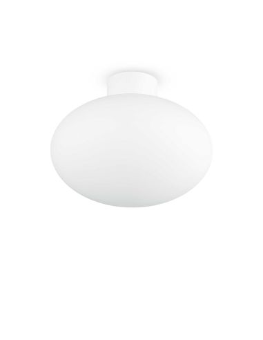 Candeeiro de tecto oval branco Clio para exterior