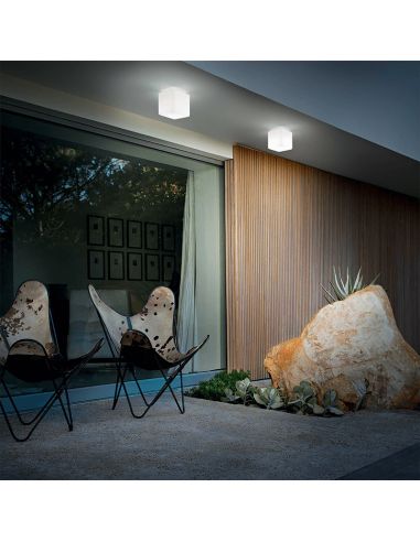 Plafonnier carré blanc Luna