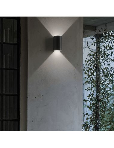 Aplique de exterior LED Apollo con doble luz ambiente