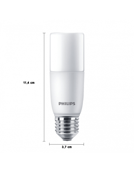 Dimensiones Bombilla LED E27 con rosca T38 Stick 75W - 9,5W Luz Natural 4000K 8718699771379 Philips | LeonLeds