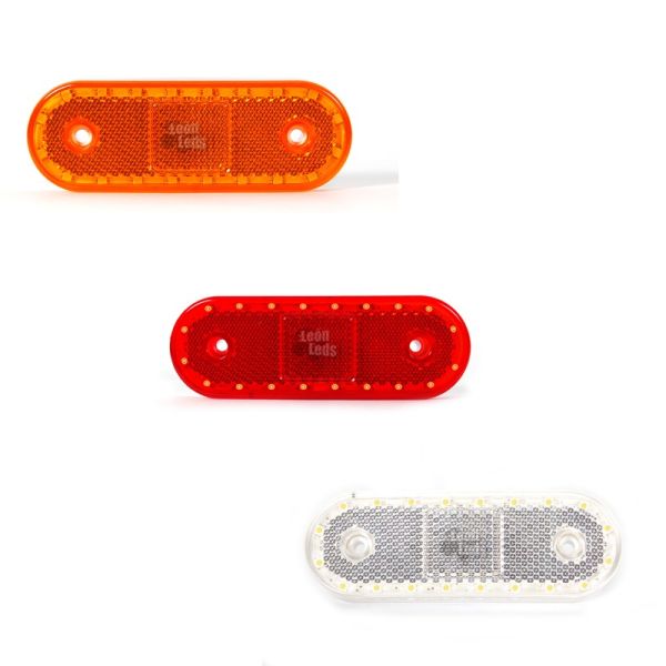 Piloto Lateral LED Was para remolques plataformas camiones Ambar Blanco y Rojo Luz Led y reflectante| LeonLeds
