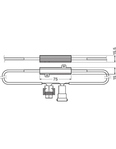 Dimensões Pack 2 Resistores CanBus LedDriving 12V 50W LEDCBCTRL103 Osram | leonleds